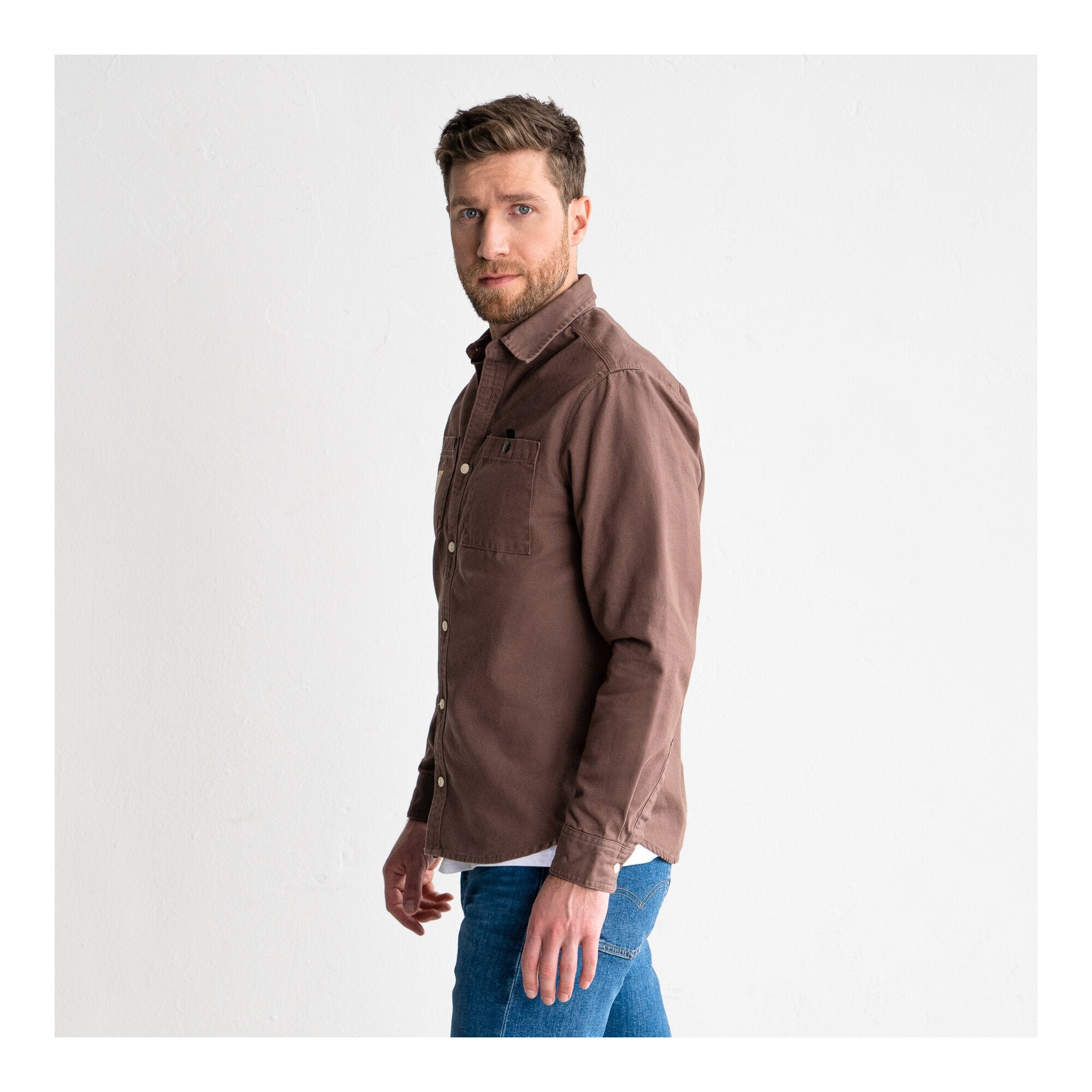STIER Heavy Work Shirt Canvas bci cotton M Signature Brown