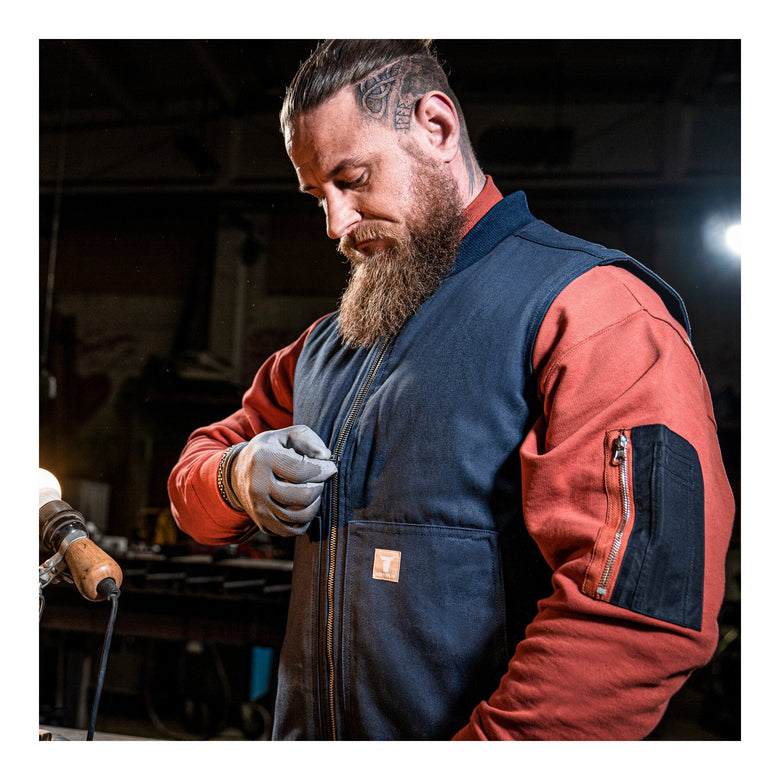 STIER Heavy Work Vest Padded bci cotton M Navy