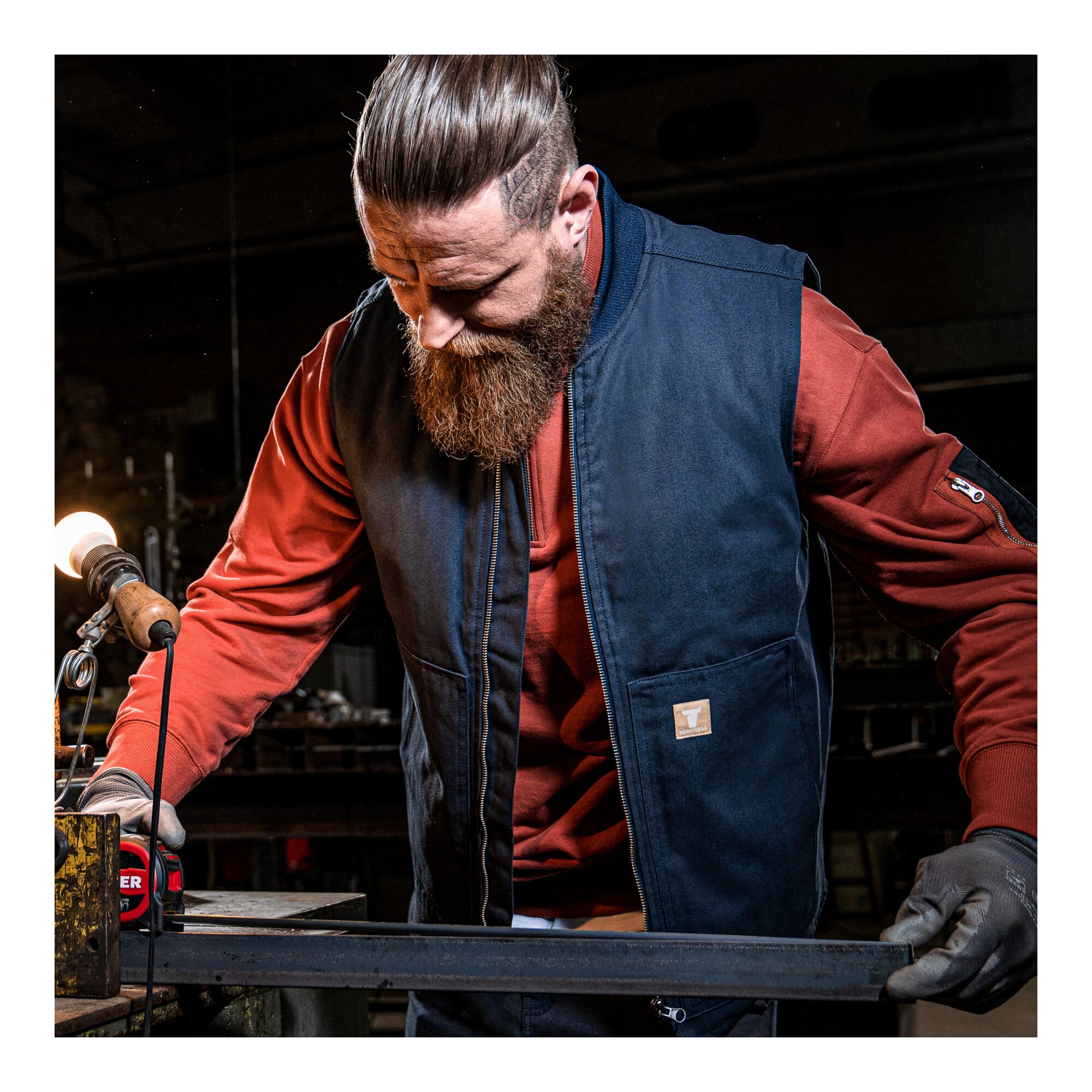 STIER Heavy Work Vest Padded bci cotton M Signature Brown