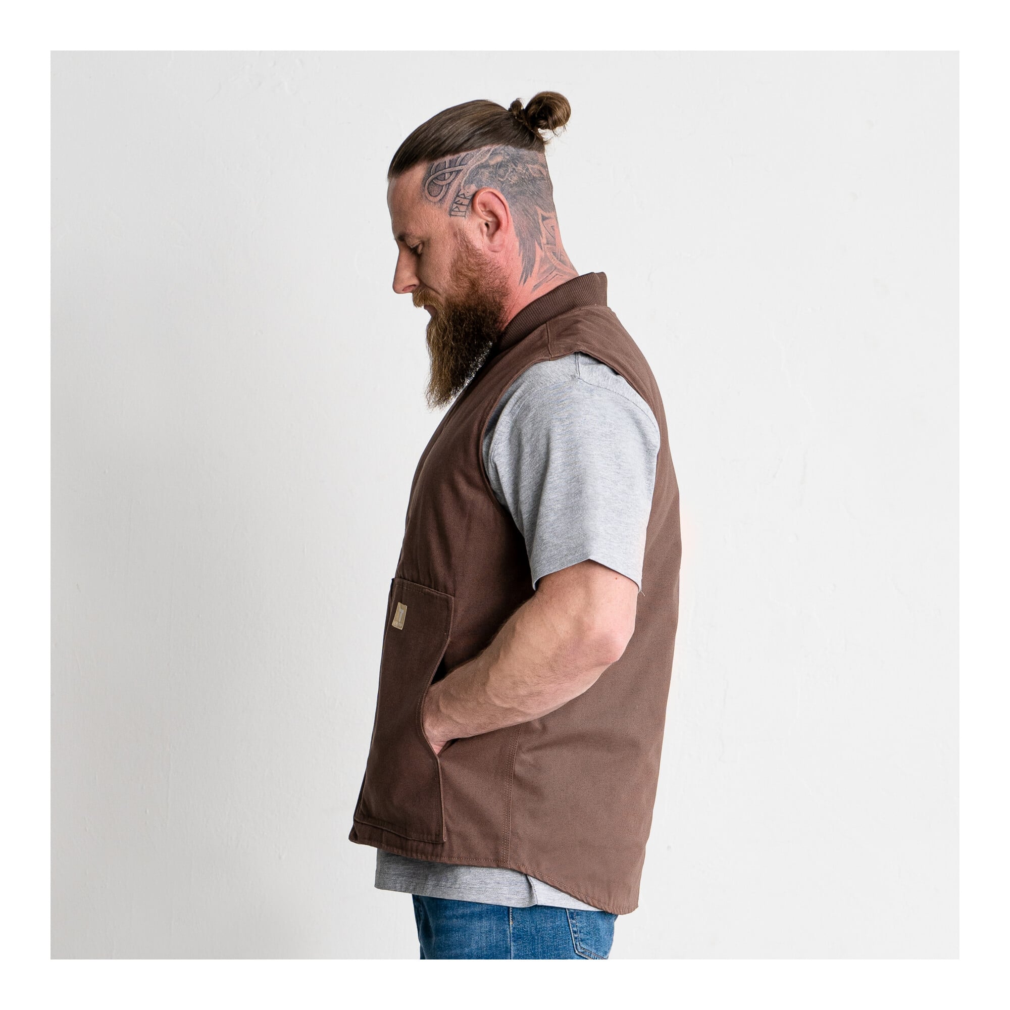 STIER Heavy Work Vest Padded bci cotton M Signature Brown