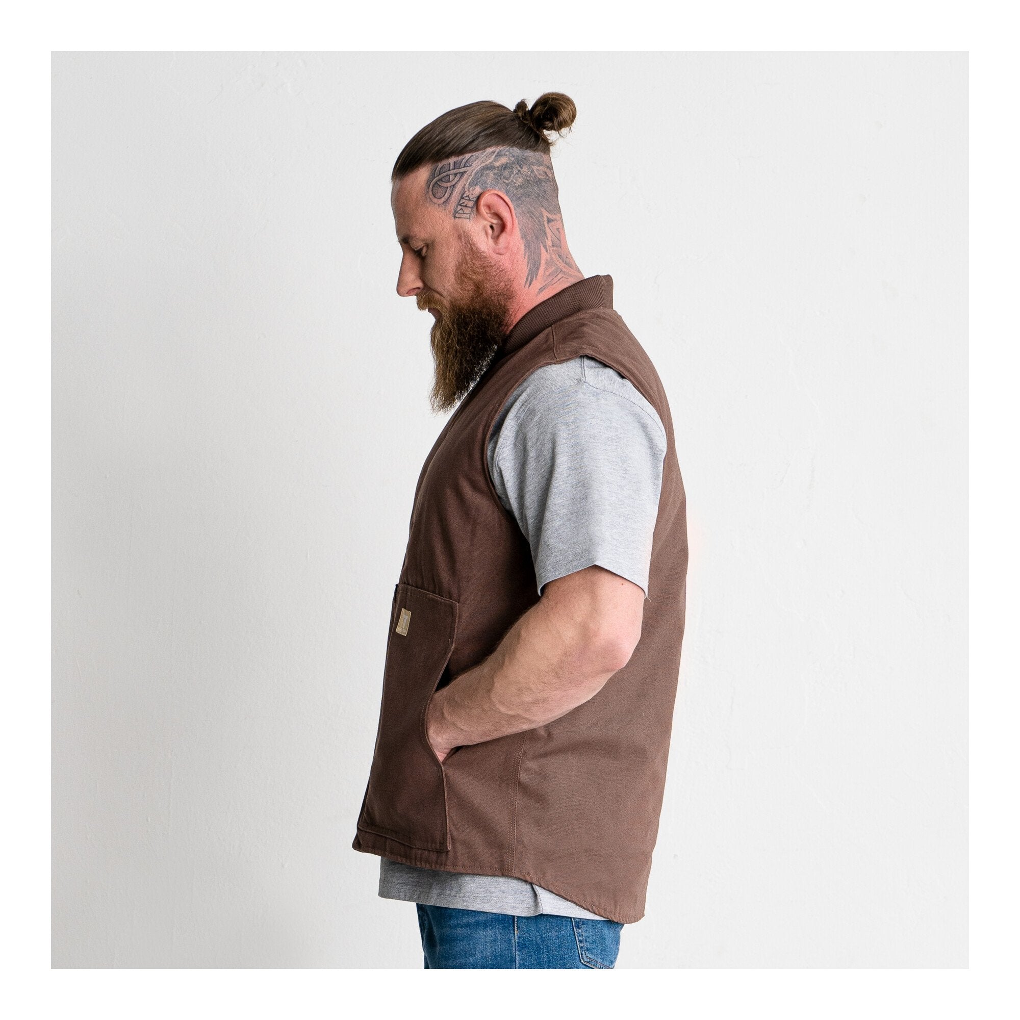 STIER Heavy Work Vest Padded bci cotton M Signature Brown