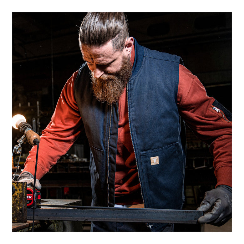 STIER Heavy Work Vest Padded bci cotton S Navy