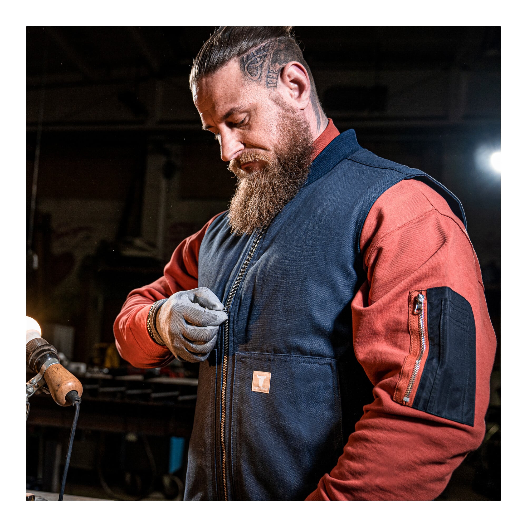 STIER Heavy Work Vest Padded bci cotton S Navy