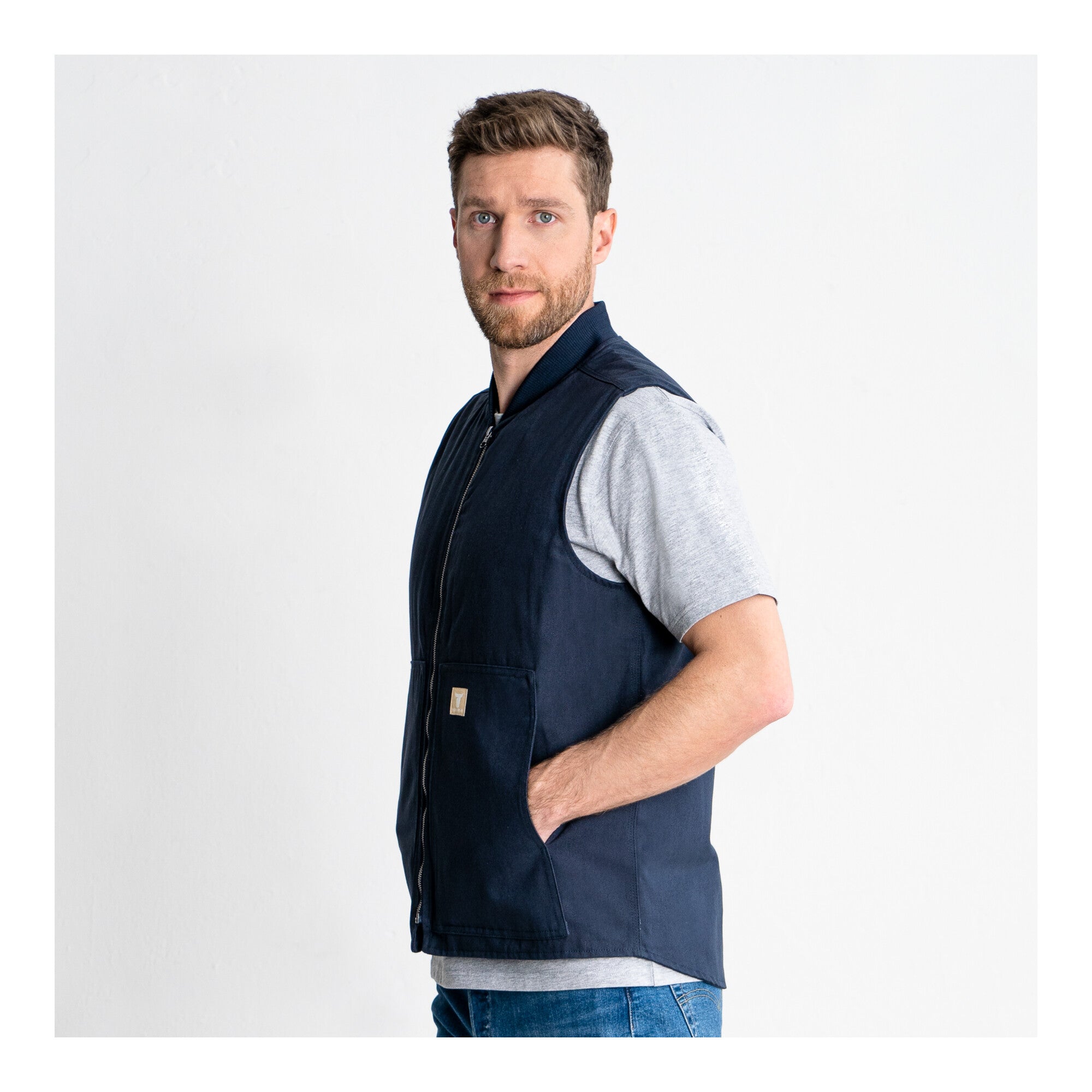 STIER Heavy Work Vest Padded bci cotton S Navy