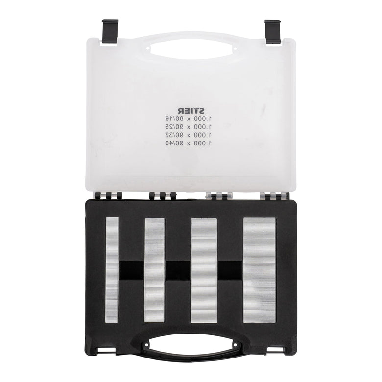 STIER staples type 90 in a practical tool case 16 25 32 40 mm 4 x
