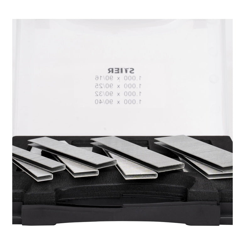 STIER staples type 90 in a practical tool case 16 25 32 40 mm 4 x