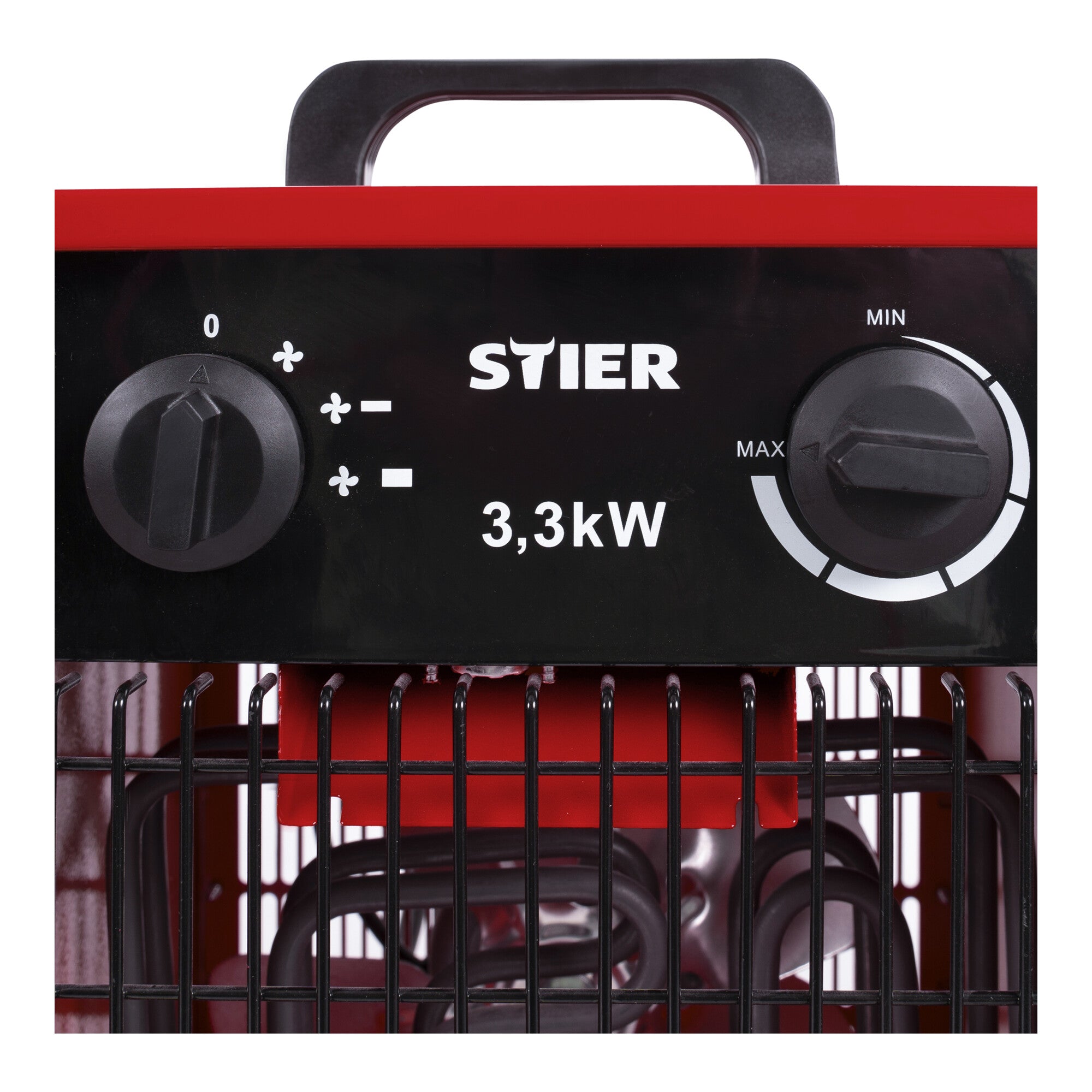 STIER Heizlüfter elektrisch Überlastschutz Heizleistung von 3300 W Bauheizer mit