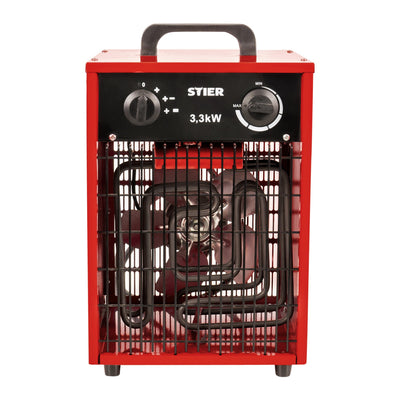 STIER electric fan heater overload protection heating output of 3300 W construction heater with