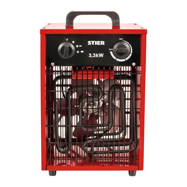 STIER electric fan heater overload protection heating output of 3300 W construction heater with