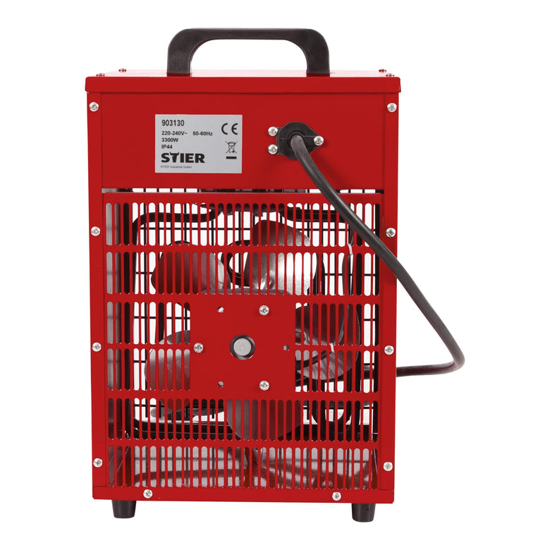 STIER electric fan heater overload protection heating output of 3300 W construction heater with