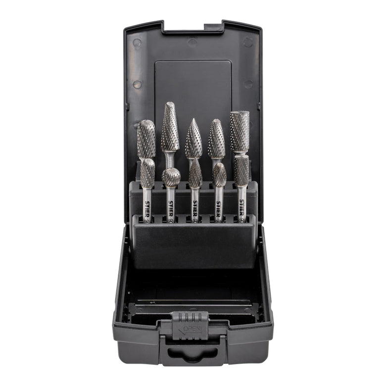 STIER Frässtifte-Set 5-tlg | 10-tlg Schaftfräser Hartmetall Stiftfräser