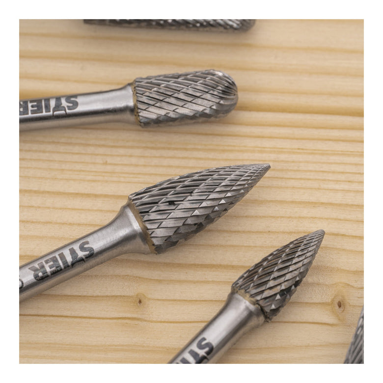 STIER Frässtifte-Set 5-tlg | 10-tlg Schaftfräser Hartmetall Stiftfräser