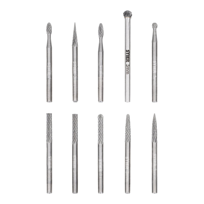 STIER HM Frässtifte-Set 10-tlg. 3 mm Schaft