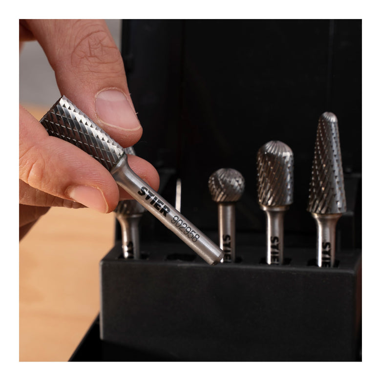 STIER Frässtifte-Set 5-tlg | 10-tlg Schaftfräser Hartmetall Stiftfräser