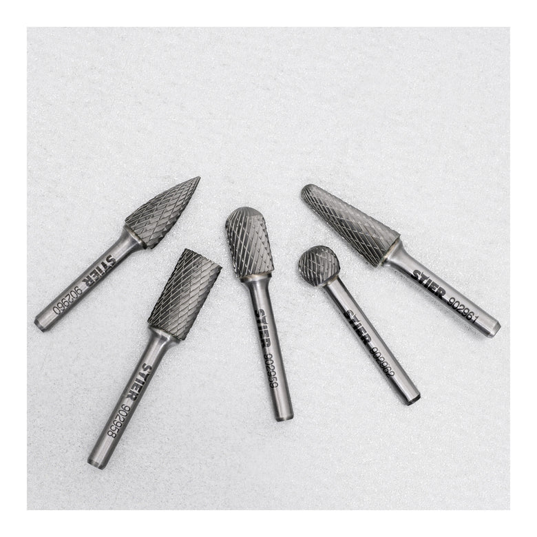 STIER Frässtifte-Set 5-tlg | 10-tlg Schaftfräser Hartmetall Stiftfräser