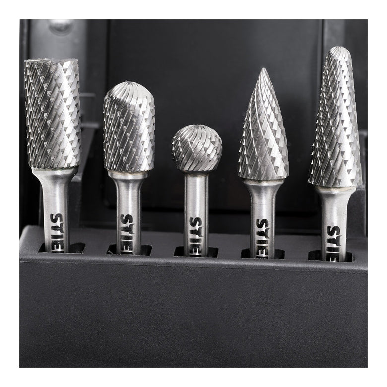 STIER Frässtifte-Set 5-tlg | 10-tlg Schaftfräser Hartmetall Stiftfräser
