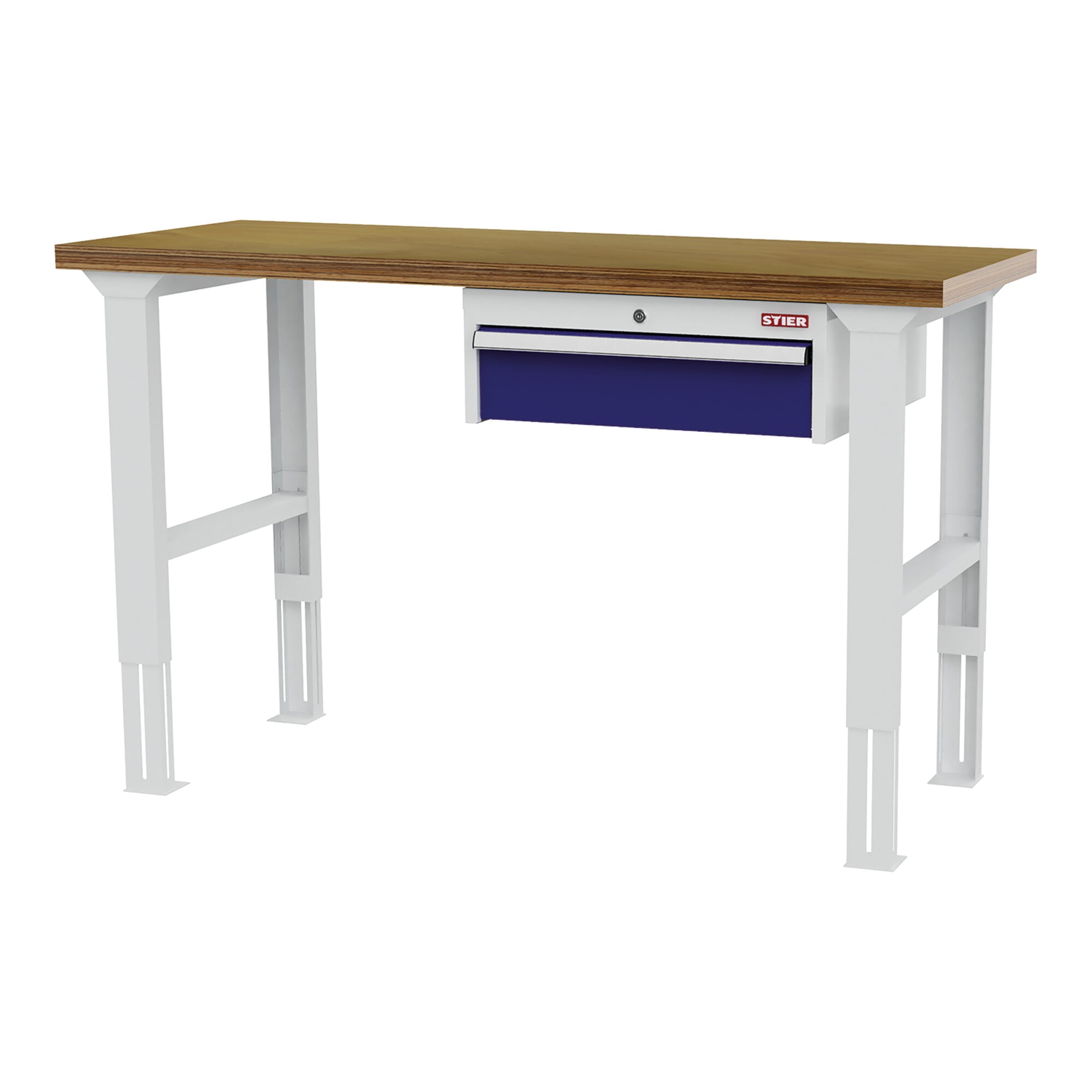 STIER Höhenverstellbare Werkbank mit 1x150 mm Schublade BxTxH 1500x600x760-1060