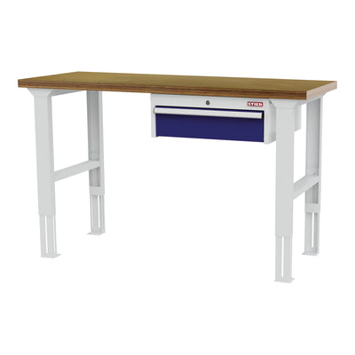 STIER height-adjustable workbench with 1x150 mm drawer WxDxH 1500x600x760-1060