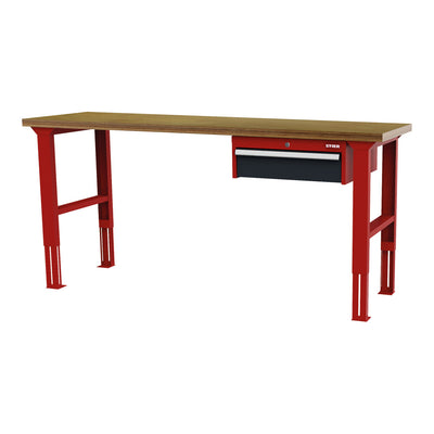 STIER Höhenverstellbare Werkbank mit 1x150 mm Schublade BxTxH 2000x600x760-1060