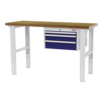STIER height-adjustable workbench with 1x50 1x100 1x150 mm drawers WxDxH