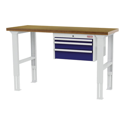 STIER height-adjustable workbench with 1x50 1x100 1x150 mm drawers WxDxH