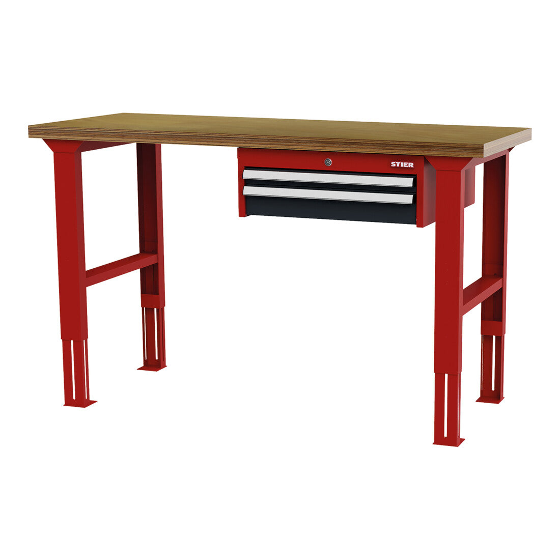 STIER Höhenverstellbare Werkbank mit 1x50 1x100 mm Schubladen BxTxH