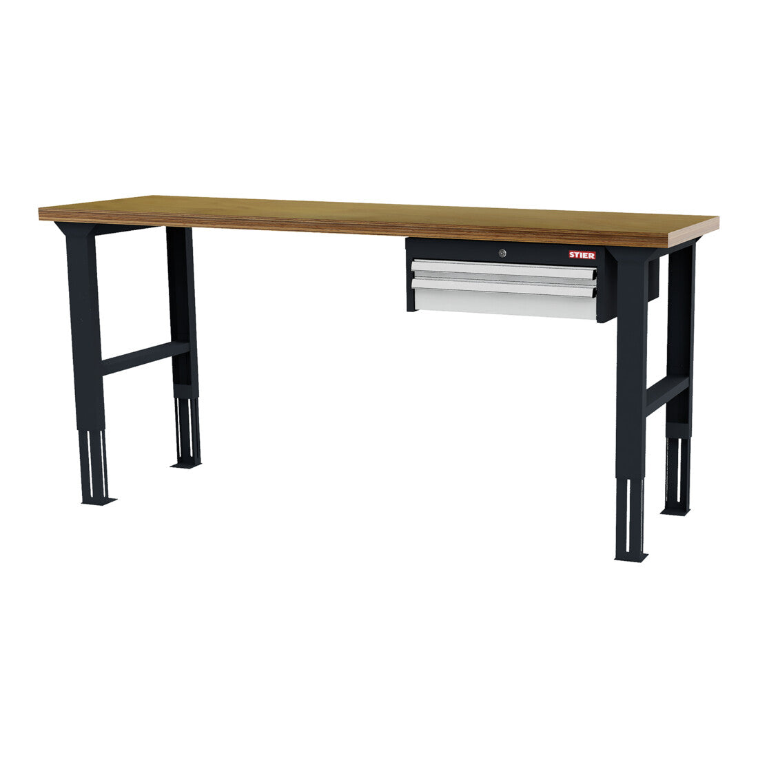 STIER Höhenverstellbare Werkbank mit 1x50 1x100 mm Schubladen BxTxH