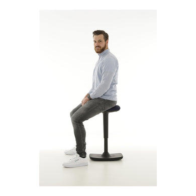 STIER Height-adjustable stool with rocking function upholstery anthracite