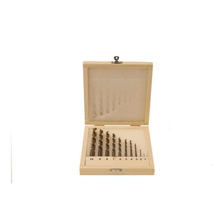 STIER Holzbohrer-Set HSS Cobalt 10-teilig Alle Größen von 1 bis 10 mm High Speed