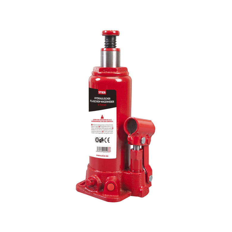 STIER Hydraulik Flaschen-Wagenheber 2 bis 6 Tonnen Hubhöhe 116 bis 127 mm