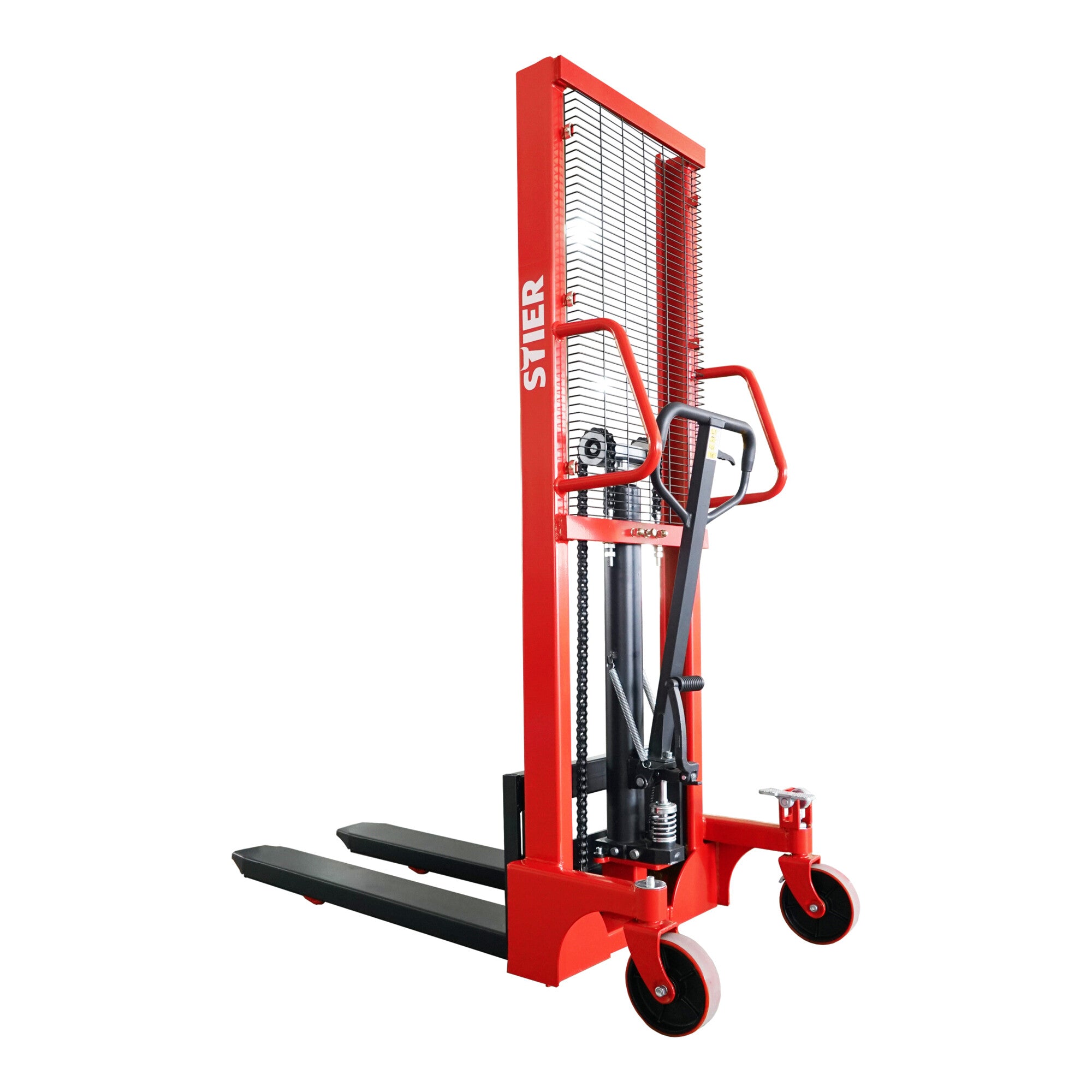 STIER Hydraulik-Stapler | Tragkraft 1000kg | Hubhöhe 2500mm | Qualitäts-Hydraulikpumpe | Profil-Stahlkonstruktion