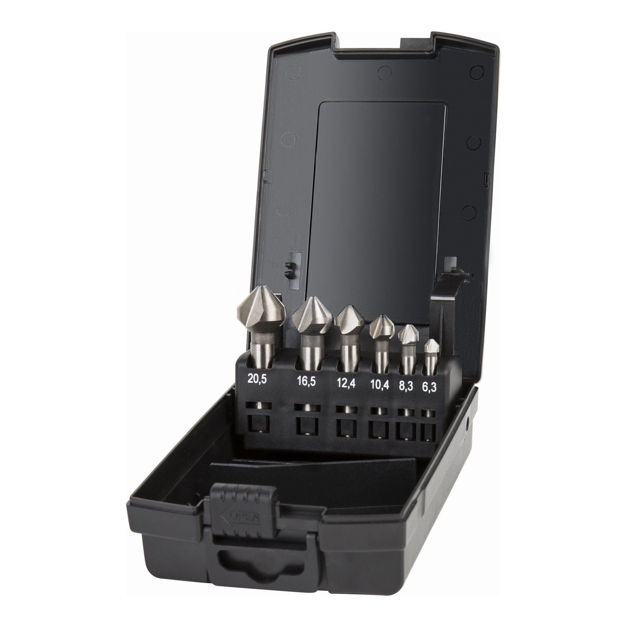 STIER countersink / deburring countersink set 6-piece, cylindrical shank