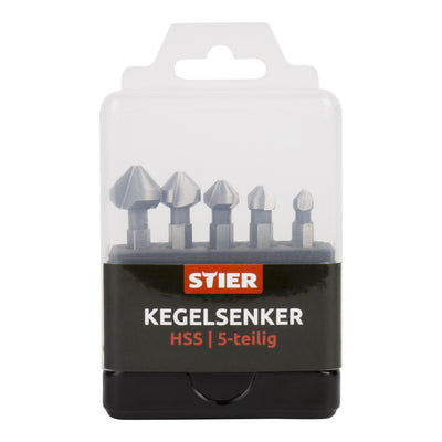 STIER countersink set 5-piece bit shank 1/4"