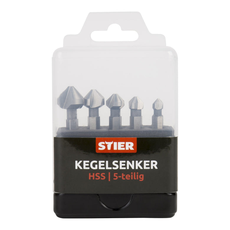 STIER countersink set 5-piece bit shank 1/4"