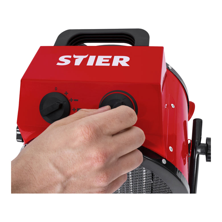 STIER ceramic fan heater 5.0 kW stepless thermostat electric heater camping