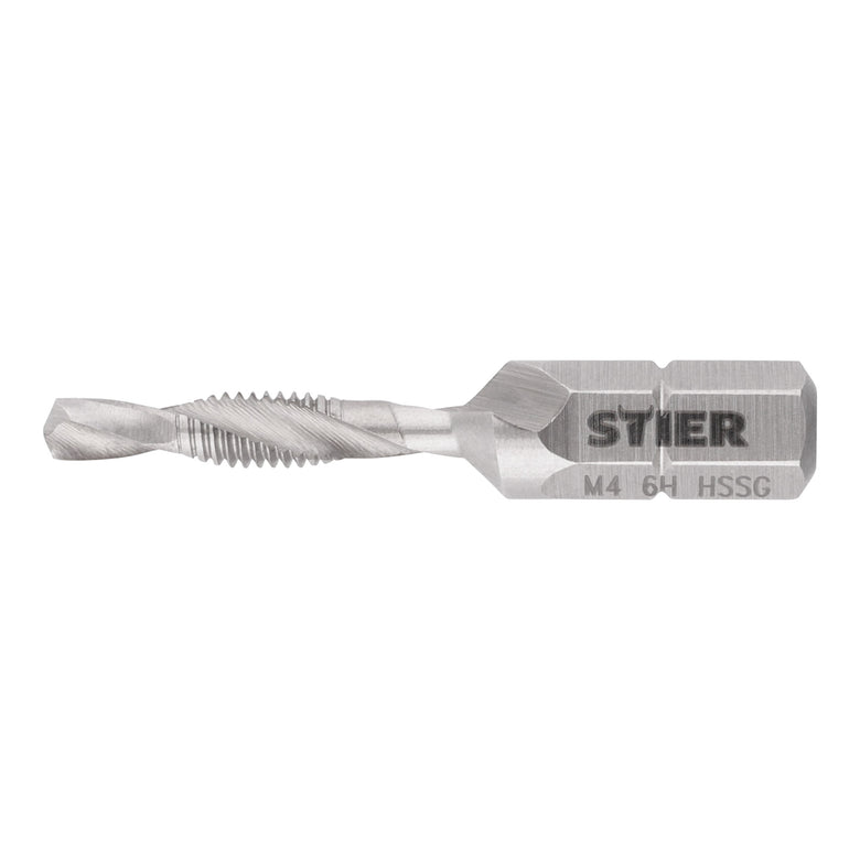 STIER Kombigewindebohrer Bit M3 bis M10 DIN 3126 HSS-G 1/4"-Sechskant