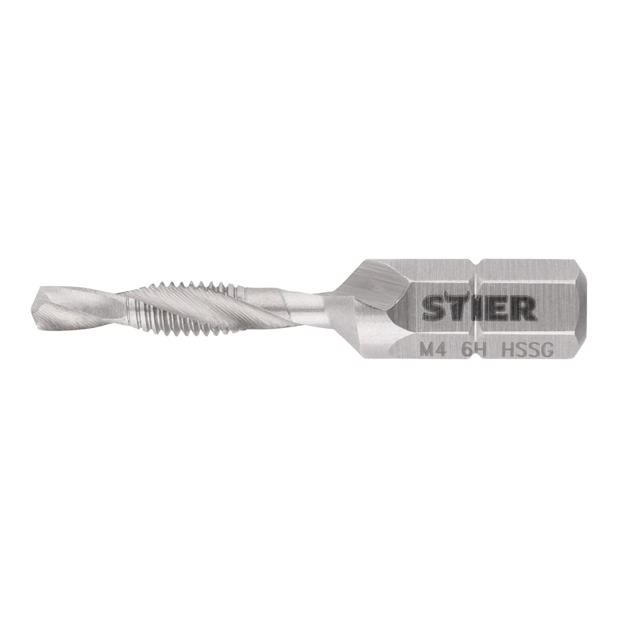 STIER combination tap bit M3 to M10 DIN 3126 HSS-G 1/4" hexagon