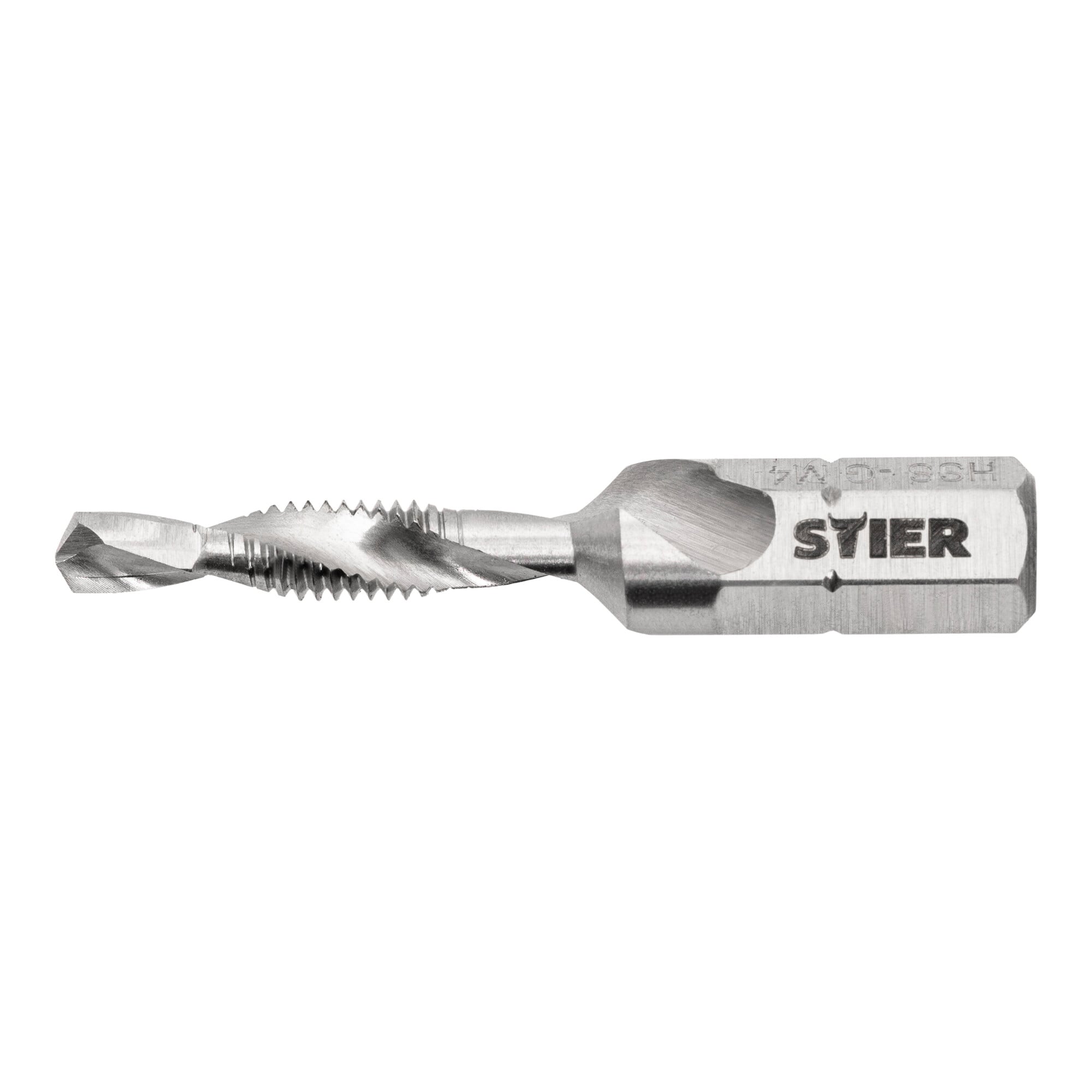 STIER combination tap bit M3 to M10 DIN 3126 HSS-G 1/4" hexagon