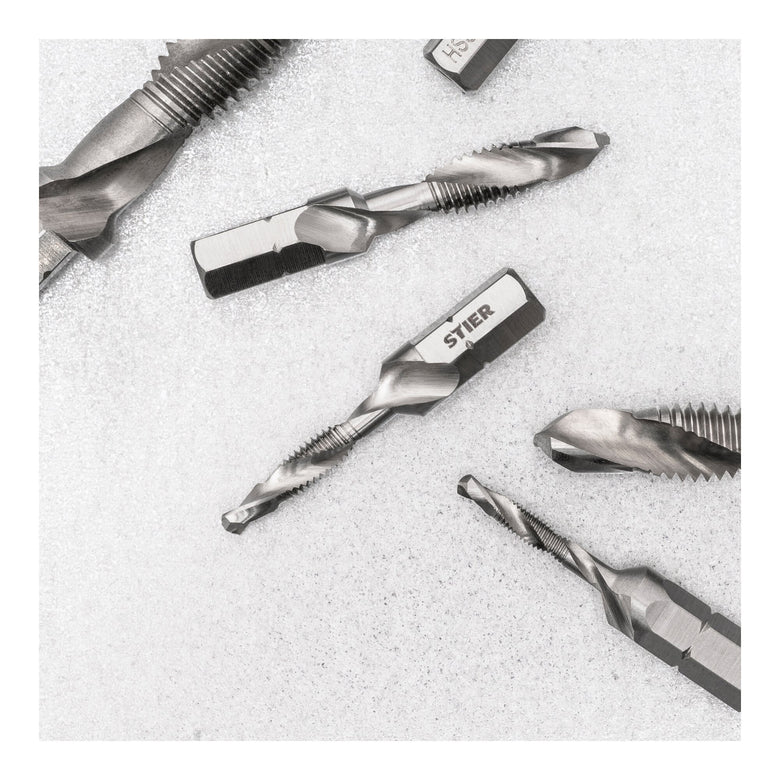 STIER combination tap bit M3 to M10 DIN 3126 HSS-G 1/4" hexagon