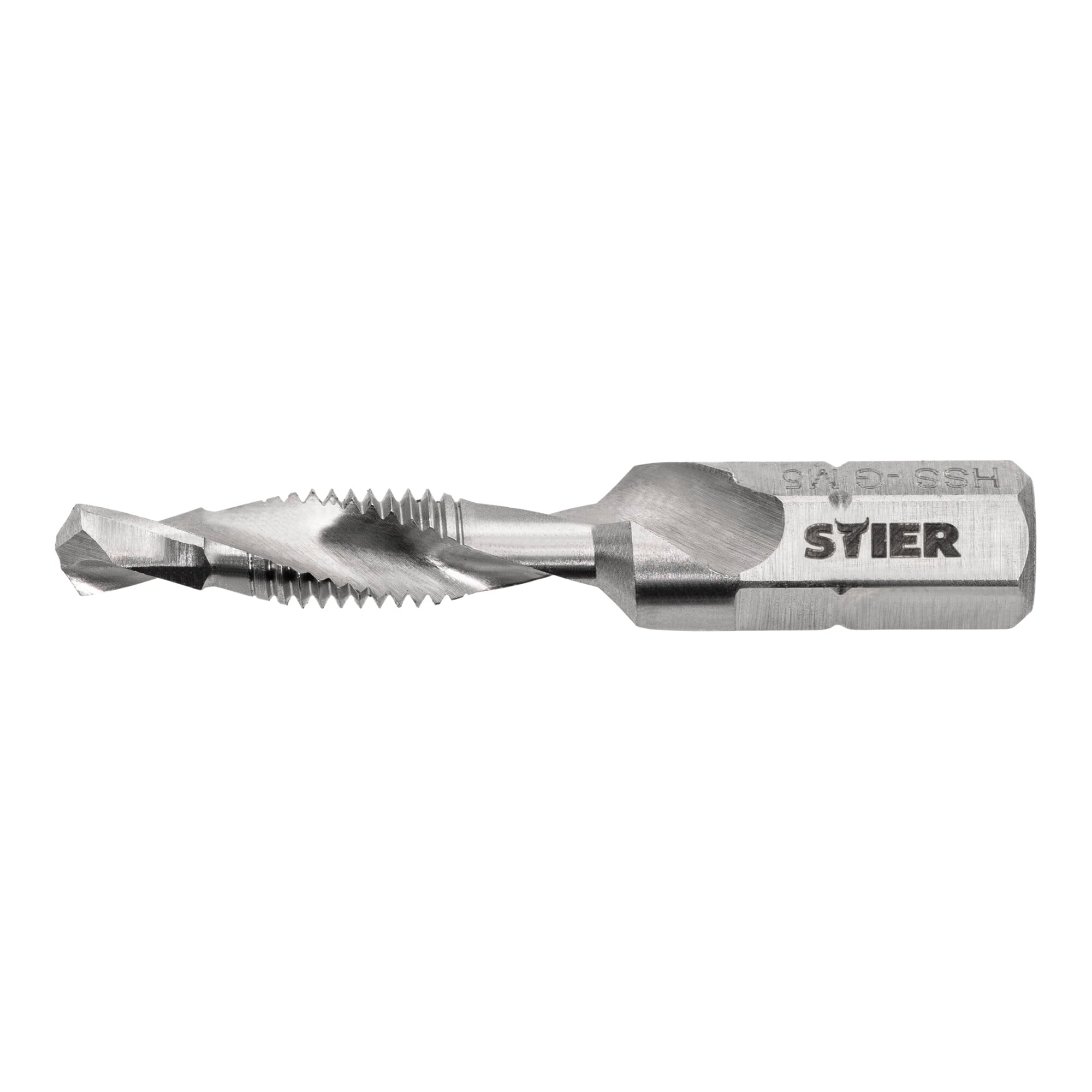 STIER combination tap bit M3 to M10 DIN 3126 HSS-G 1/4" hexagon