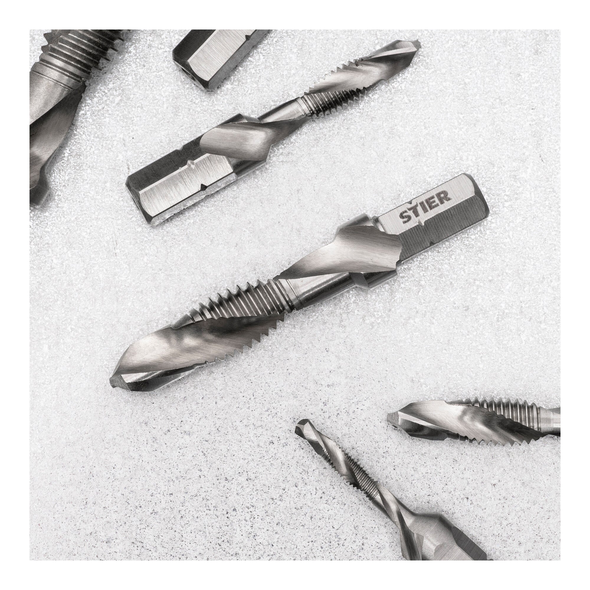 STIER Kombigewindebohrer Bit M3 bis M10 DIN 3126 HSS-G 1/4"-Sechskant