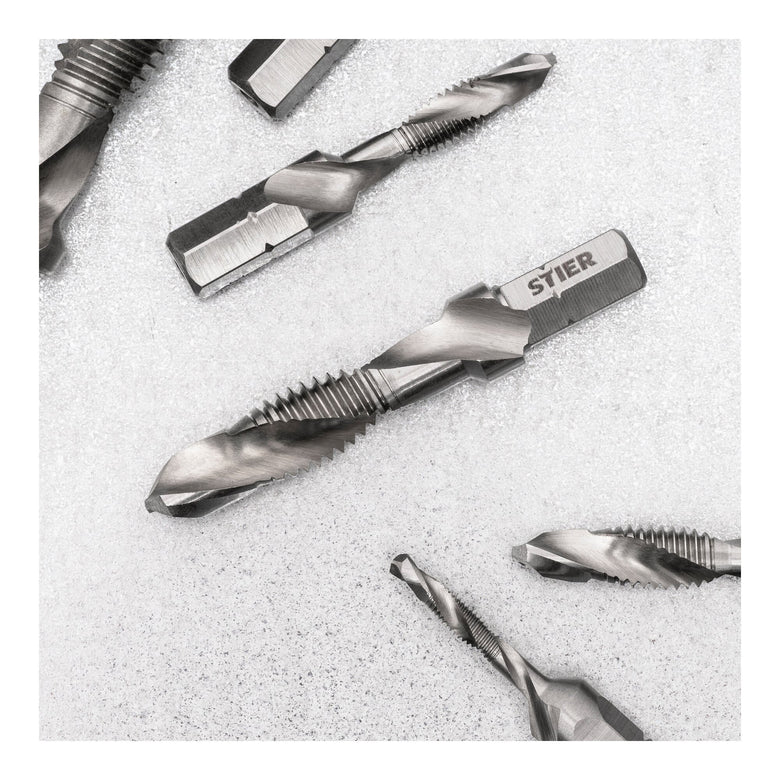 STIER combination tap bit M3 to M10 DIN 3126 HSS-G 1/4" hexagon