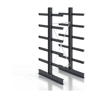 STIER cantilever rack, screwable, double-sided, 1 bay with 5 levels, 1280x3130x400mm