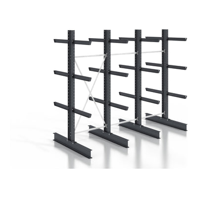 STIER cantilever rack, screwable, double-sided, 3 bays with 3 levels, 3840x2550x800mm