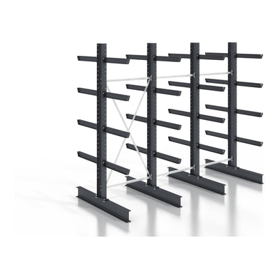 STIER cantilever rack, screwable, double-sided, 3 bays with 4 levels, 3840x2550x800mm