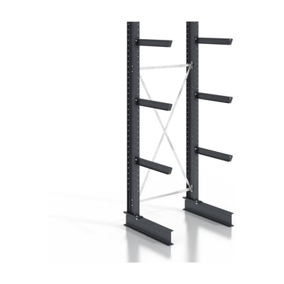 STIER cantilever rack, screwable, one-sided, 1 bay with 3 levels, 1280x2550x800mm