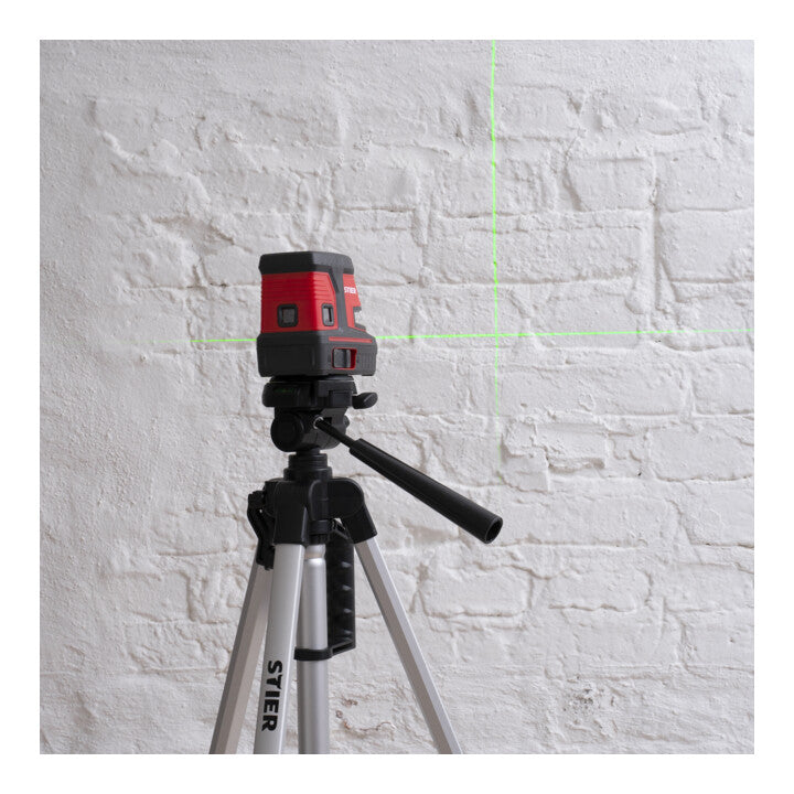 STIER cross line laser 150° x 130° with 5 plumb points green