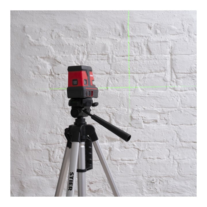 STIER cross line laser 150° x 130° with 5 plumb points green