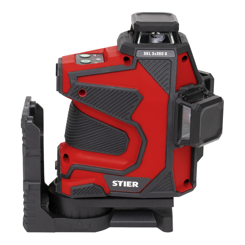 STIER Kreuzlinienlaser SKL 3x360°, 520nm, grün, 1/4" und 5/8" Gewinde im Koffer
