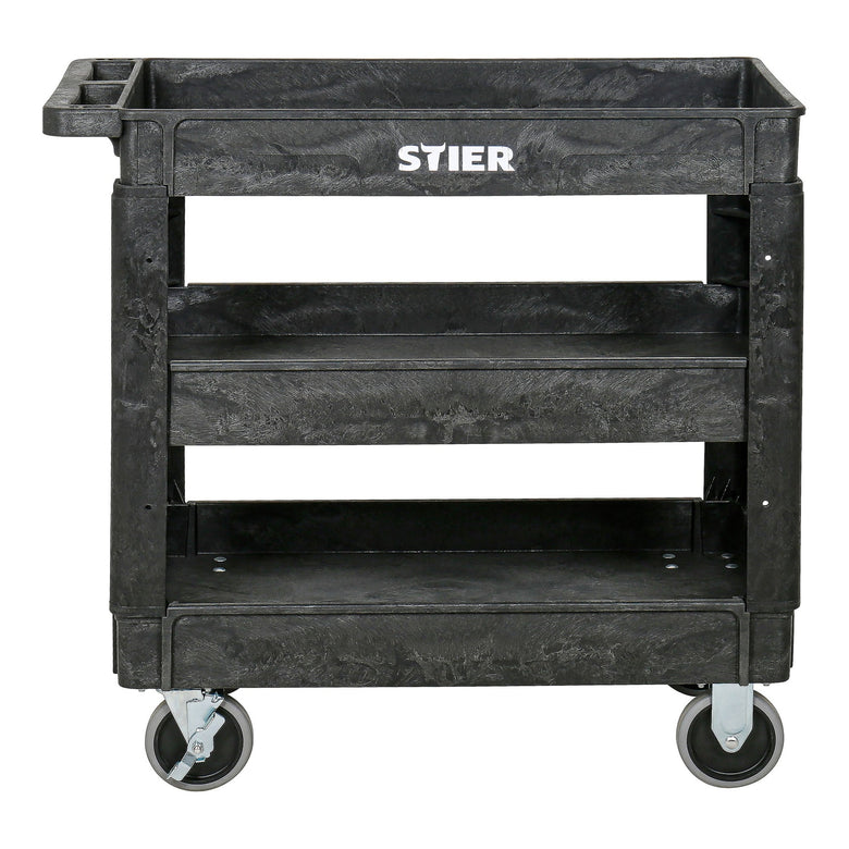 STIER plastic multi-purpose trolley with 2 or 3 levels, multi-purpose trolley up to 250 kg